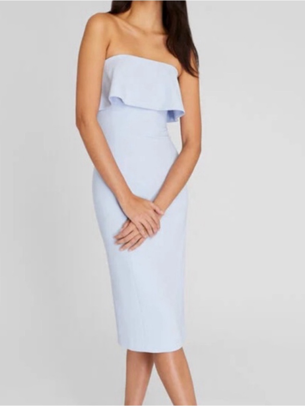 Club Monaco Tiered Overlay Dress- Light Blue